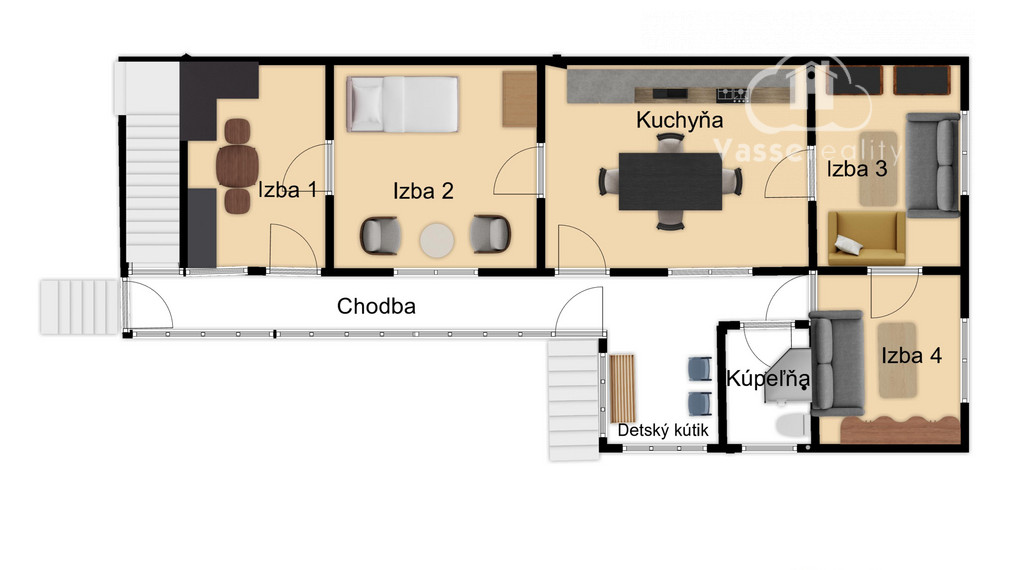Na predaj 4 izbový dom vhodný aj ako chalupa v Malých Kosihách, 16 km od Štúrova.
