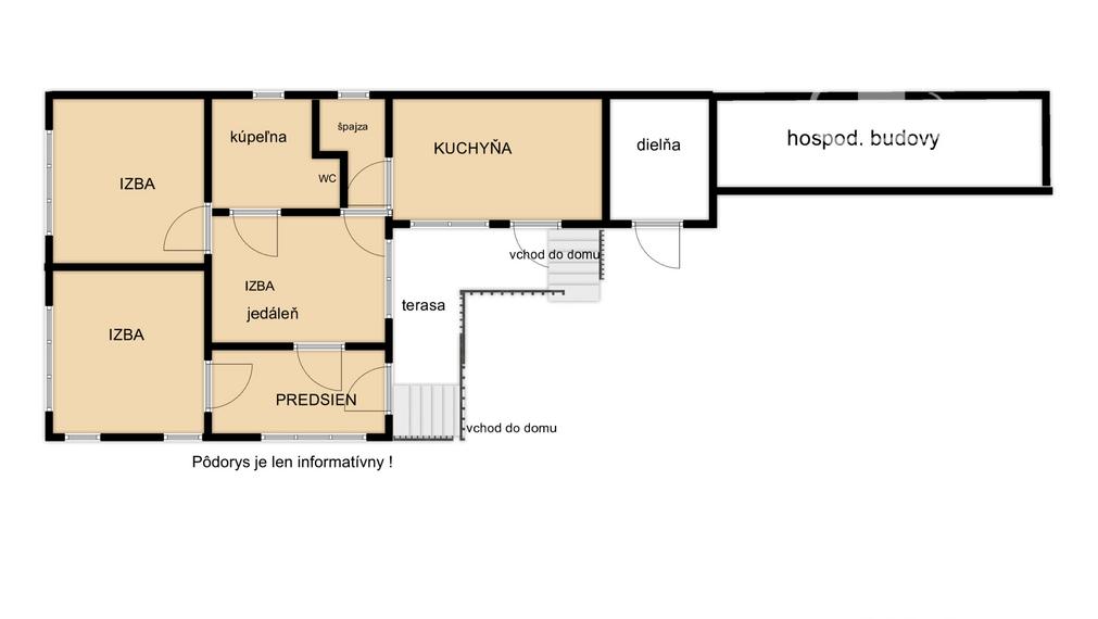 Na predaj tehlový 3 izb. dom v Rúbani - pozemok 2592 m2  pri rybníku .