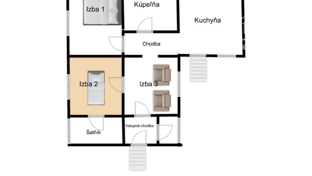 Na predaj 3 izbový rodinný dom v Strekove .