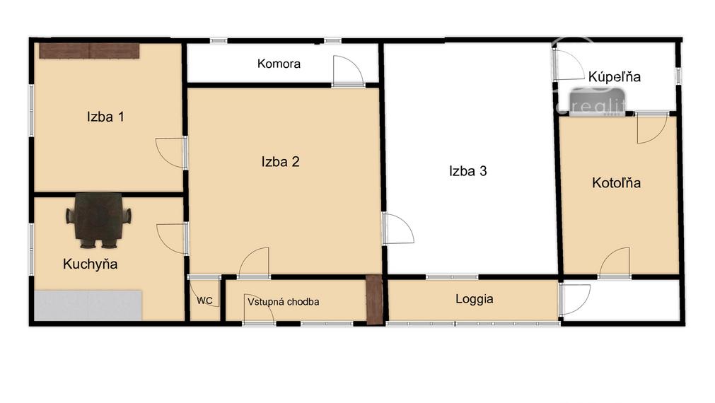 Na predaj 3 izbový dom v Kravanoch nad Dunajom s garážou .